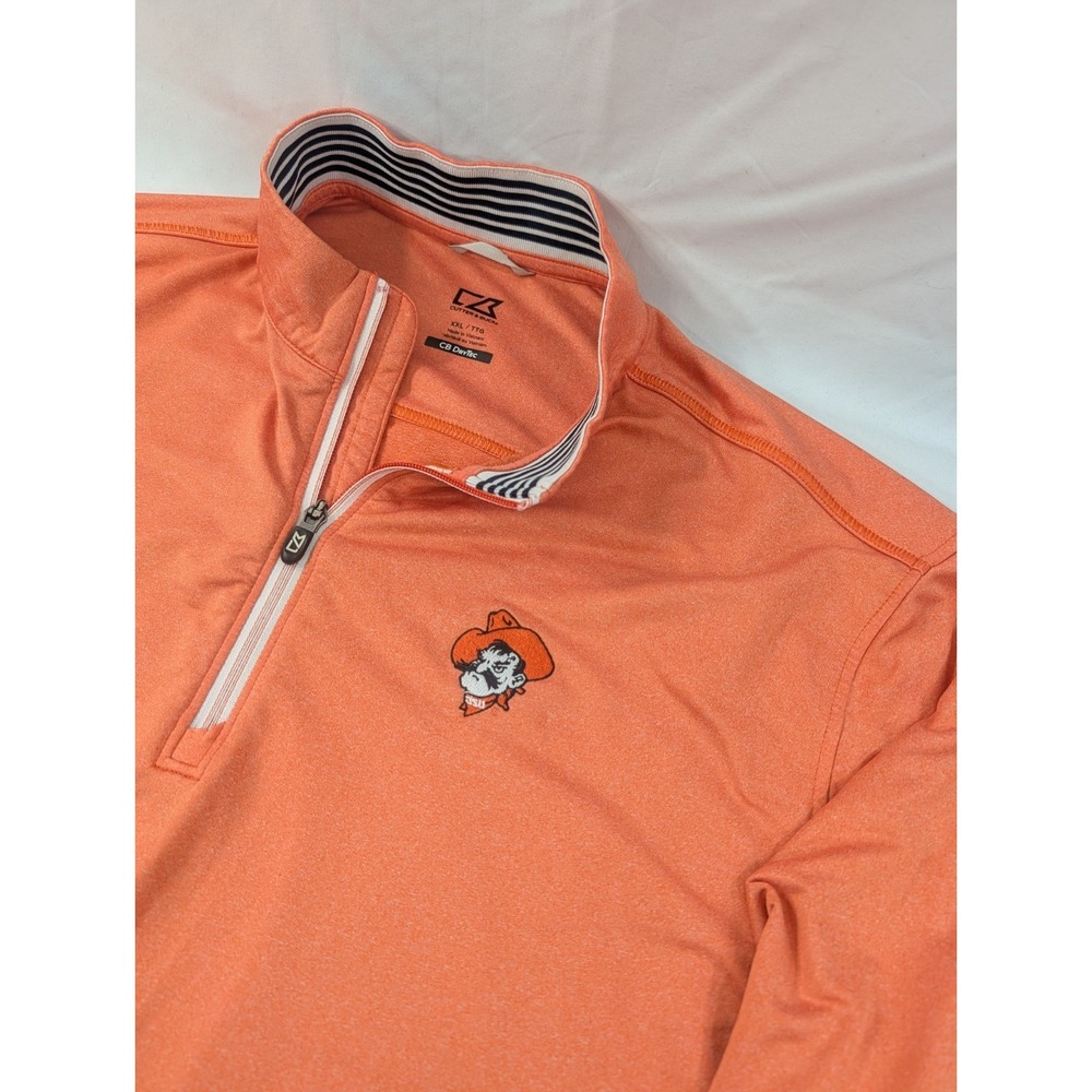Cutter Buck Quarter Zip Oklahoma State Golf Pistol Pete Pullover Performance XXL